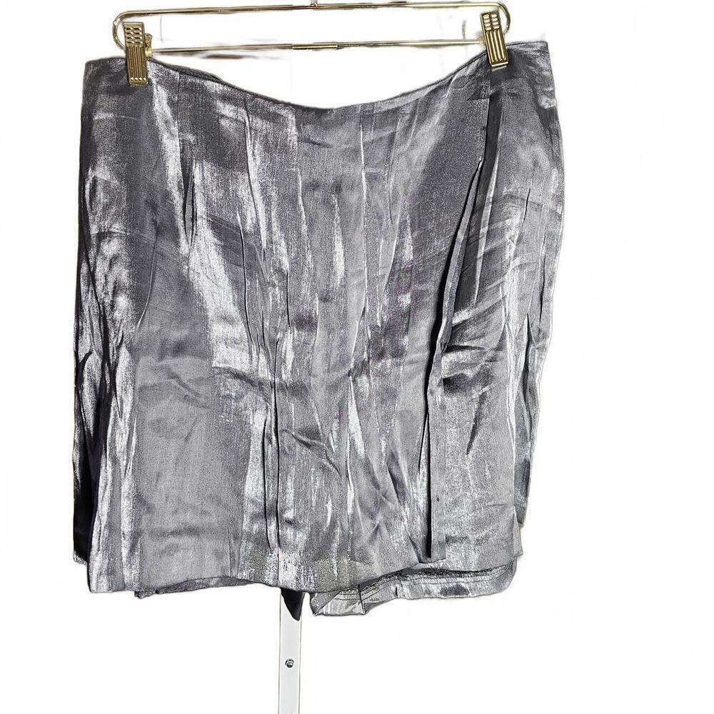Boulevard de Paris Metallic Silver Women's Skirt Size 16